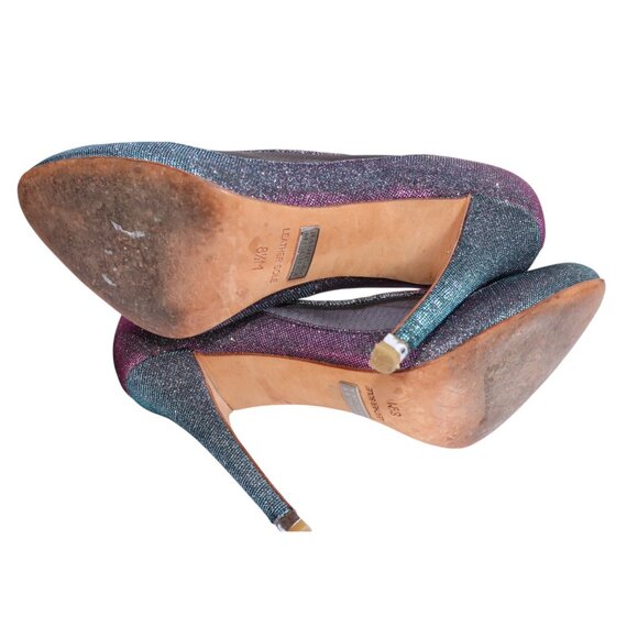 BADGLEY MISCHKA Myria Sparkle Magenta Purple Glitter Heels Women’s Size 8.5 M - Picture 8 of 8
